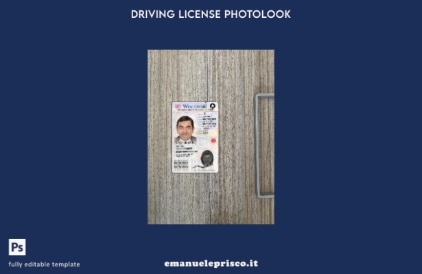 stile verificato USA Wisconsin con patente di guida presente modello frontale ph